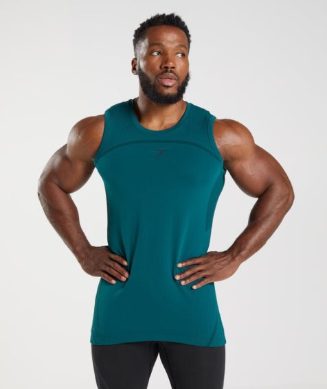 Gymshark 315 Seamless Muskelshirt Herren Türkis | 60519IVBP