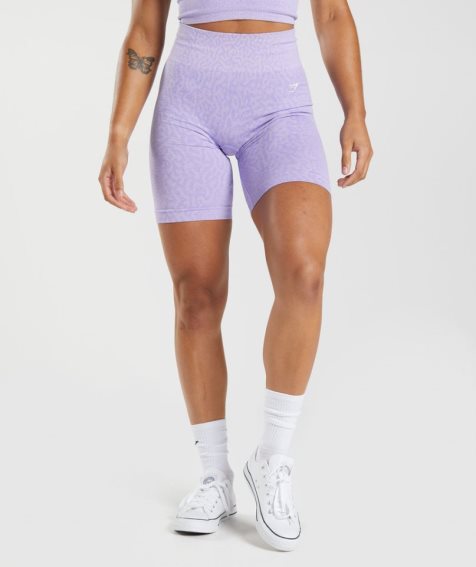 Gymshark Adapt Animal Seamless Cycling Kurze Hose Damen Helllila | 81725OHZW