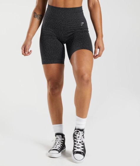 Gymshark Adapt Animal Seamless Cycling Kurze Hose Damen Schwarz | 86347PUGL