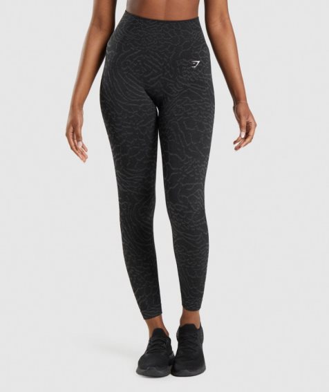 Gymshark Adapt Animal Seamless Leggings Damen Schwarz | 23506SYTF