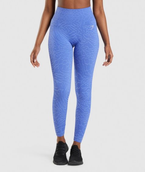 Gymshark Adapt Animal Seamless Leggings Damen Blau | 25104PRCT