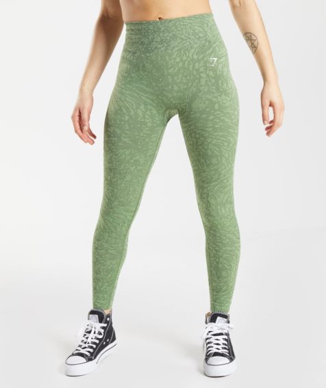 Gymshark Adapt Animal Seamless Leggings Damen Grün | 35940JTLM