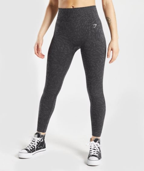 Gymshark Adapt Animal Seamless Leggings Damen Schwarz | 56310WUXA