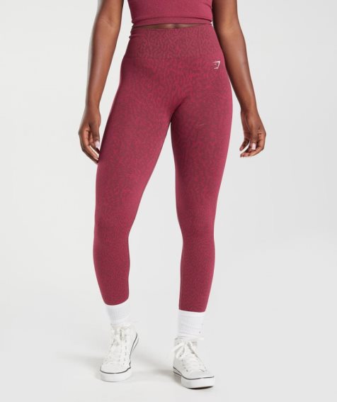 Gymshark Adapt Animal Seamless Leggings Damen Rot | 76253QXFP