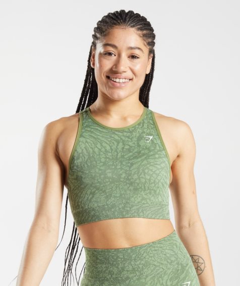 Gymshark Adapt Animal Seamless Sport Bh Damen Grün | 52416MDLB