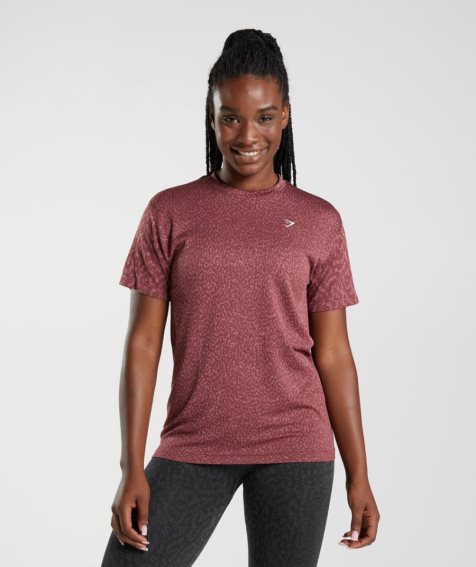 Gymshark Adapt Animal Seamless T-shirts Damen Rosa | 92685MUQD