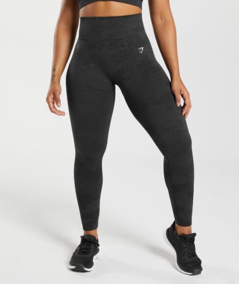 Gymshark Adapt Camo Seamless Leggings Damen Schwarz | 23785ELFV