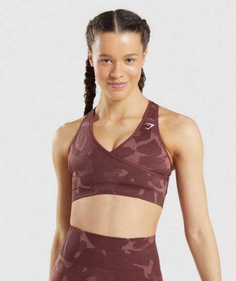 Gymshark Adapt Camo Seamless Sport Bh Damen Dunkelbraun | 09517LQDC