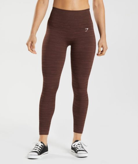 Gymshark Adapt Marl Seamless Leggings Damen Dunkelbraun | 82614SXGC