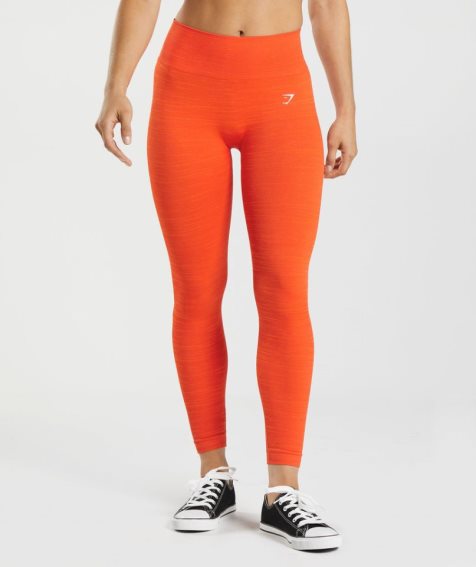 Gymshark Adapt Marl Seamless Leggings Damen Orange | 93857OZEC