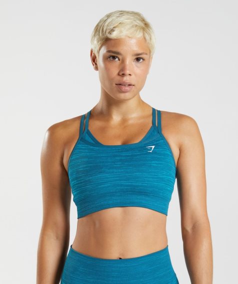 Gymshark Adapt Marl Seamless Sport Bh Damen Türkis | 82301KUWV