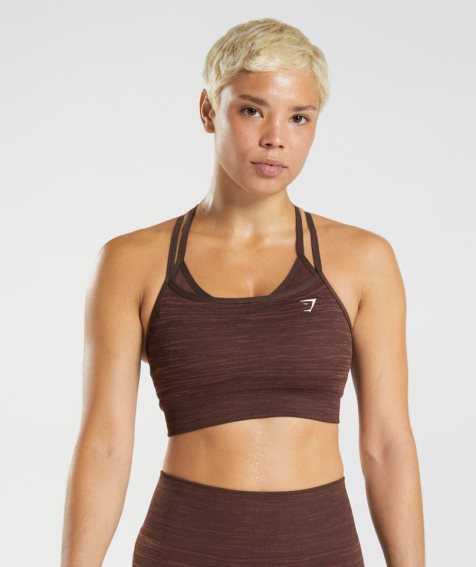 Gymshark Adapt Marl Seamless Sport Bh Damen Dunkelbraun | 87659YOUG