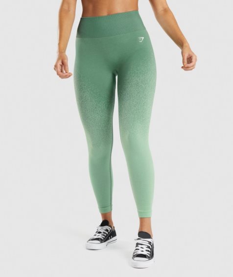 Gymshark Adapt Ombre Seamless Leggings Damen Grün | 58913HKNE