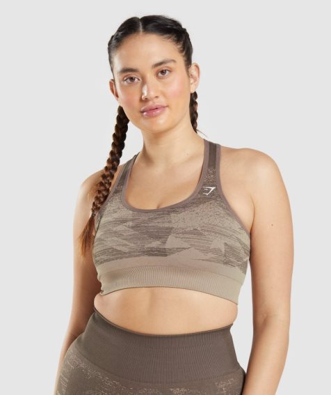 Gymshark Adapt Ombre Seamless Sport Bh Damen Braun | 85309VJCP