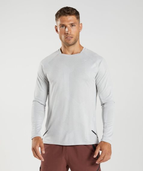 Gymshark Apex Long Sleeve T-shirts Herren Hellgrau | 30586KACE