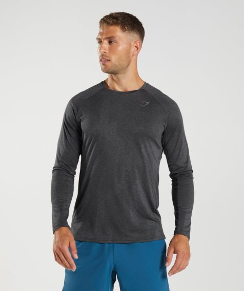 Gymshark Apex Long Sleeve T-shirts Herren Schwarz | 45732PJSD