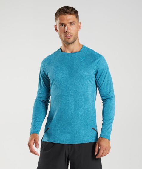 Gymshark Apex Long Sleeve T-shirts Herren Türkis | 85791QZSU