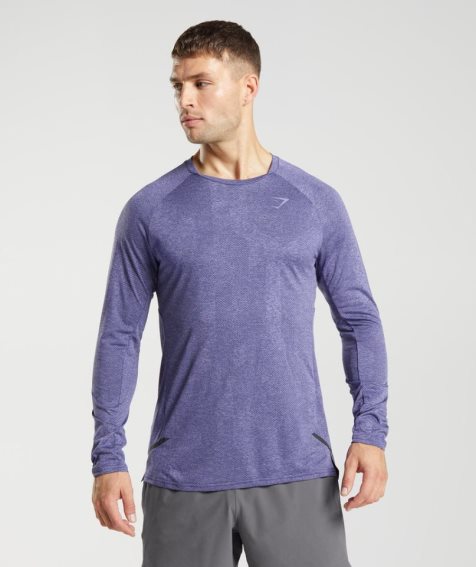 Gymshark Apex Long Sleeve T-shirts Herren Lila | 98351FMDH