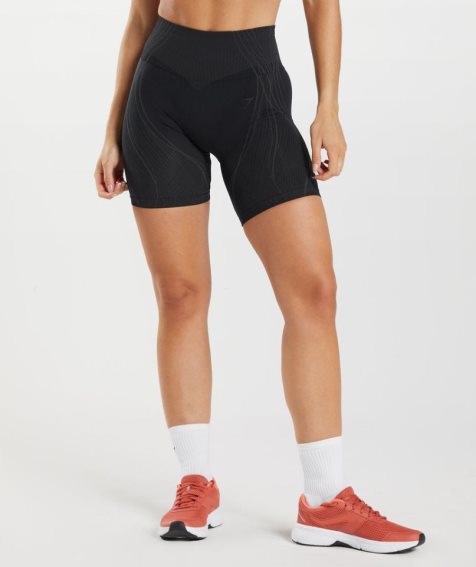 Gymshark Apex Seamless Kurze Hose Damen Schwarz | 15790KXOQ