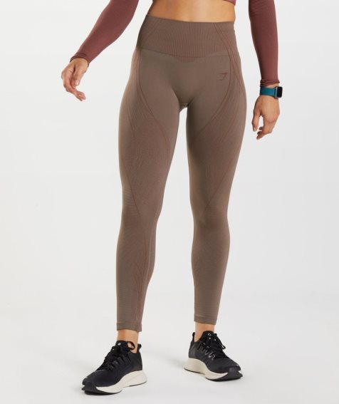 Gymshark Apex Seamless Leggings Damen Dunkelbraun | 83524KJFW