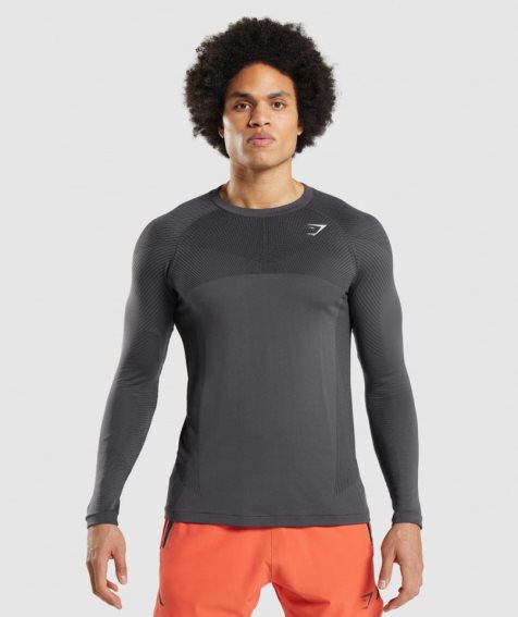 Gymshark Apex Seamless Long Sleeve T-shirts Herren Dunkelgrau | 03295MLXW