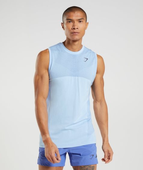 Gymshark Apex Seamless Muskelshirt Herren Hellblau | 01972PREK