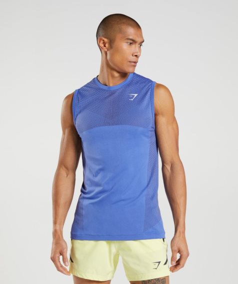 Gymshark Apex Seamless Muskelshirt Herren Blau | 90238YWTR