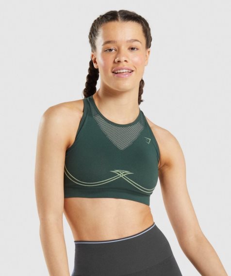 Gymshark Apex Seamless Sport Bh Damen Grün | 46985YNKM