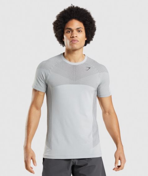 Gymshark Apex Seamless T-shirts Herren Hellgrau | 49180OBZS