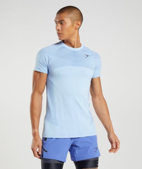 Gymshark Apex Seamless T-shirts Herren Hellblau | 90481QEHK