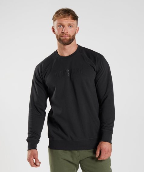 Gymshark Apollo Crew Sweatshirts Herren Schwarz | 02198HTSC