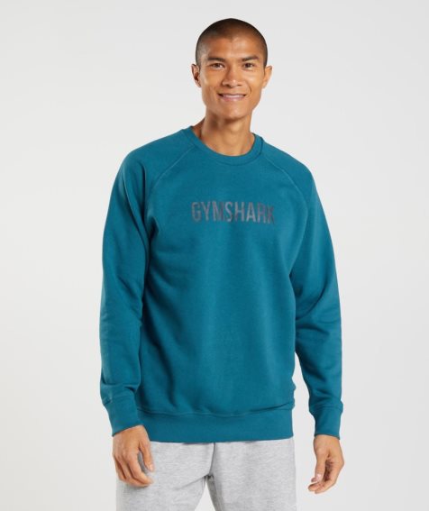 Gymshark Apollo Crew Sweatshirts Herren Türkis | 75023RSPV