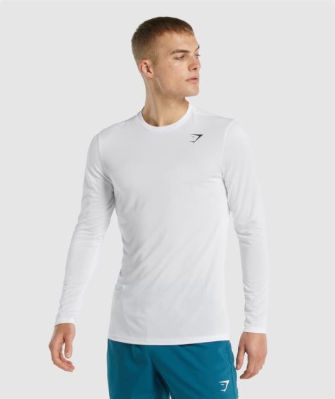 Gymshark Arrival Long Sleeve T-shirts Herren Weiß | 13624PVDT