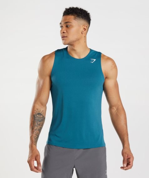 Gymshark Arrival Muskelshirt Herren Blau | 91823GVDC