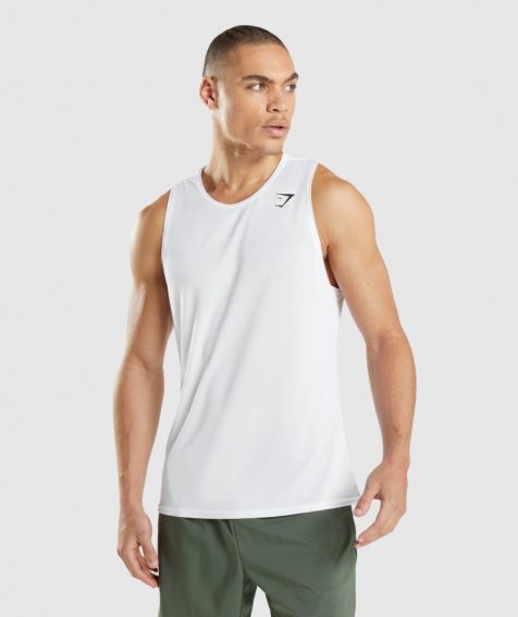 Gymshark Arrival Muskelshirt Herren Weiß | 90481WVBC