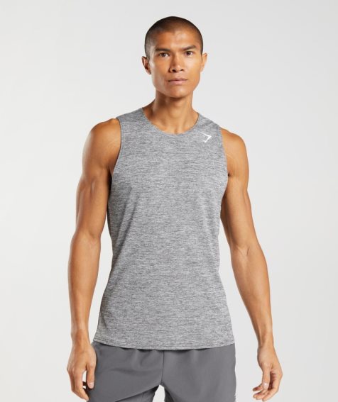 Gymshark Arrival Slim Marl Muskelshirt Herren Grau | 97350HFRG