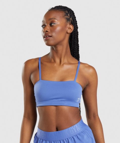 Gymshark Bandeau Sport Bh Damen Blau | 31782EZKN