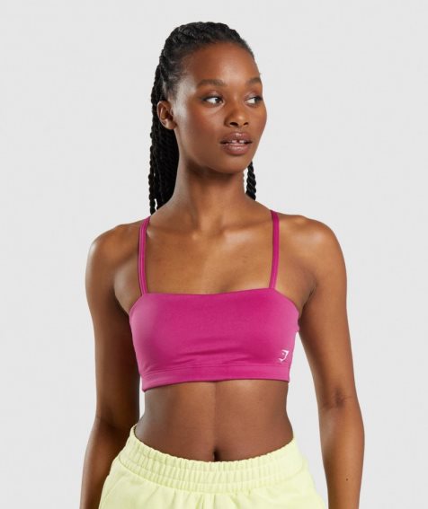 Gymshark Bandeau Sport Bh Damen Rosa | 85207TYJA