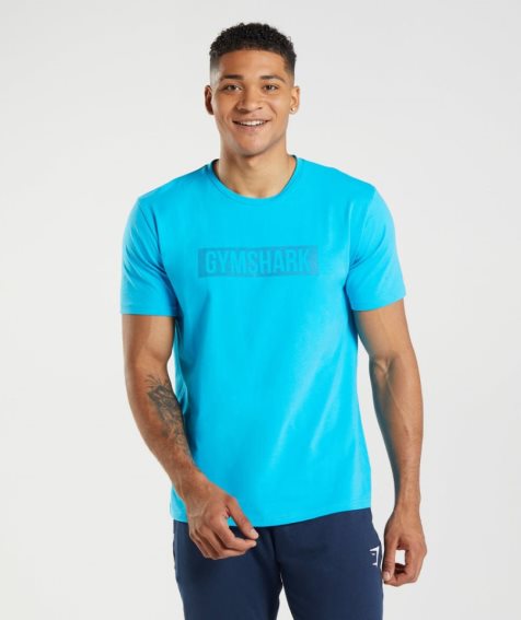 Gymshark Block T-shirts Herren Türkis | 59302ZVFX