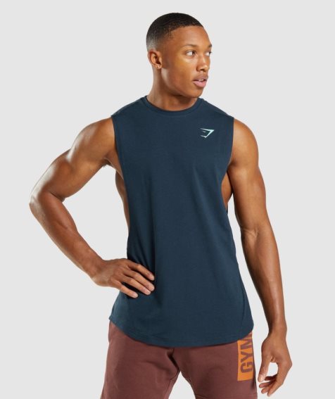 Gymshark Bold Drop Arm Muskelshirt Herren Navy | 01432FWHZ