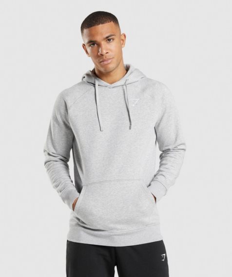 Gymshark Crest Hoodie Herren Hellgrau | 64902IRDO