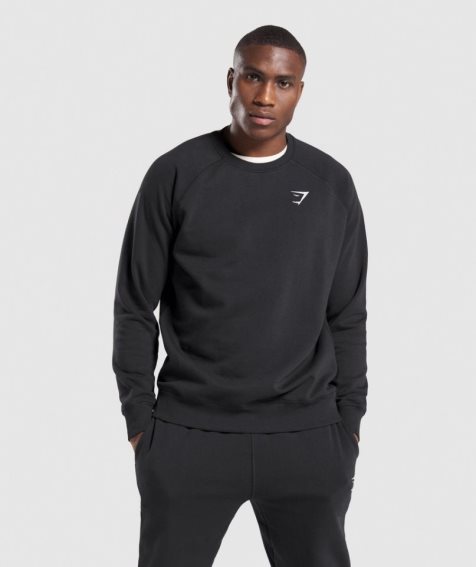 Gymshark Crest Sweatshirts Herren Schwarz | 62309EUXI