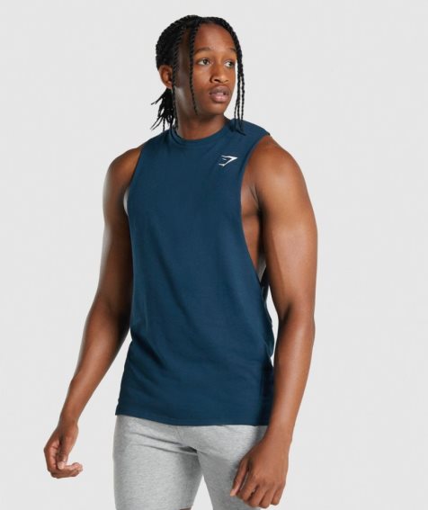 Gymshark Critical 2.0 Drop Arm Muskelshirt Herren Navy | 04126EXOT