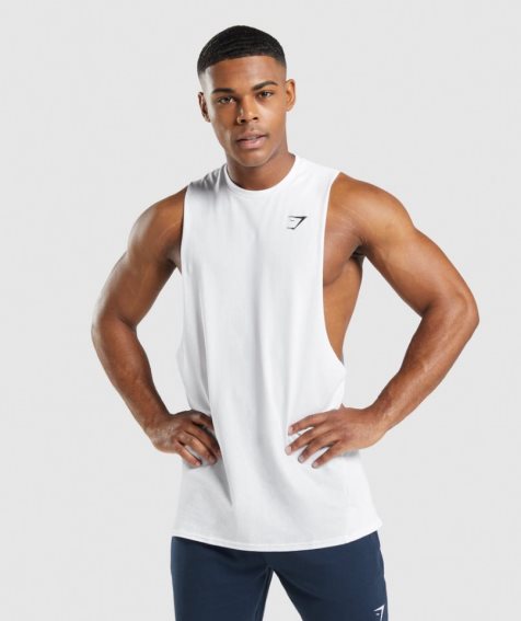 Gymshark Critical 2.0 Drop Arm Muskelshirt Herren Weiß | 32870BGOF