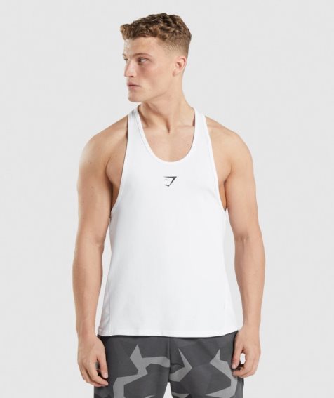 Gymshark Critical Stringer Muskelshirt Herren Weiß | 27184XVOU