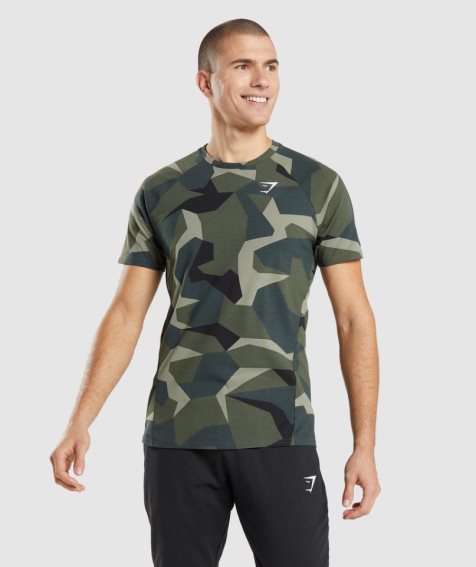 Gymshark Critical T-shirts Herren Camouflage | 69208JNSI