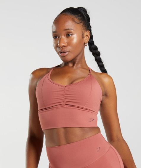 Gymshark Elevate Longline Sport Bh Damen Rosa | 30514TZWM