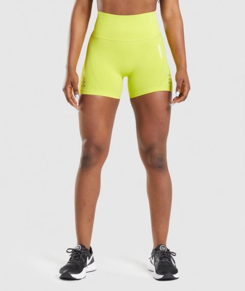 Gymshark Energy Seamless Kurze Hose Damen Gelb | 24361SBTP