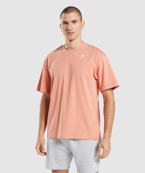 Gymshark Essential Oversized T-shirts Herren Rosa | 65312ZXHY