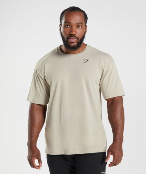 Gymshark Essential Oversized T-shirts Herren Beige | 91527APQB